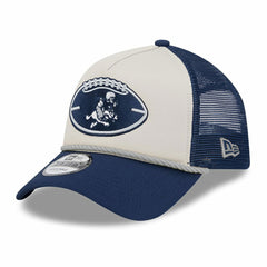 Dallas Cowboys New Era 2024 Sideline Historic 9FORTY A-Frame Trucker Adjustable Hat Stone/Navy | NFL