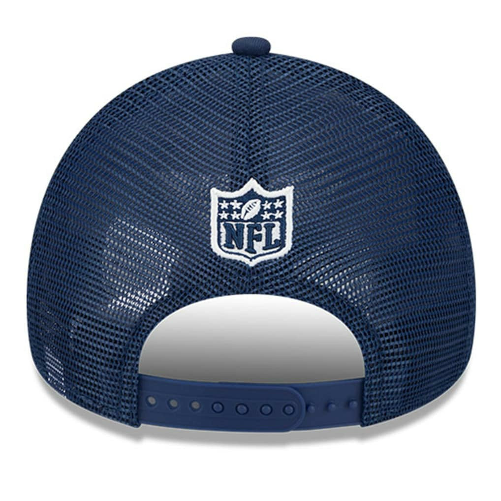 Dallas Cowboys New Era 2024 Sideline Historic 9FORTY A-Frame Trucker Adjustable Hat Stone/Navy | NFL