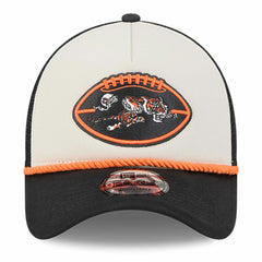 Cincinnati Bengals New Era 2024 Sideline Historic 9FORTY A-Frame Trucker Adjustable Hat Stone/Black | NFL