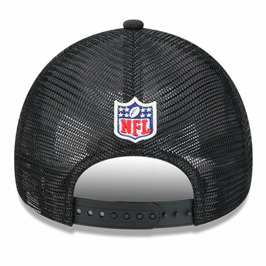 Jacksonville Jaguars New Era 2024 Sideline Historic 9FORTY A-Frame Trucker Adjustable Hat Stone/Black | NFL