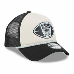 Las Vegas Raiders New Era 2024 Sideline Historic 9FORTY A-Frame Trucker Adjustable Hat Stone/Black | NFL