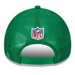 Philadelphia Eagles New Era 2024 Sideline Historic 9FORTY A-Frame Trucker Adjustable Hat Stone/Kelly Green | NFL