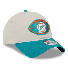 Miami Dolphins New Era 2024 Sideline Historic 9TWENTY Adjustable Hat Stone/Aqua | NFL