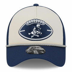 Dallas Cowboys New Era Youth 2024 Sideline Historic 9FORTY A-Frame Trucker Adjustable Hat Stone/Navy | NFL