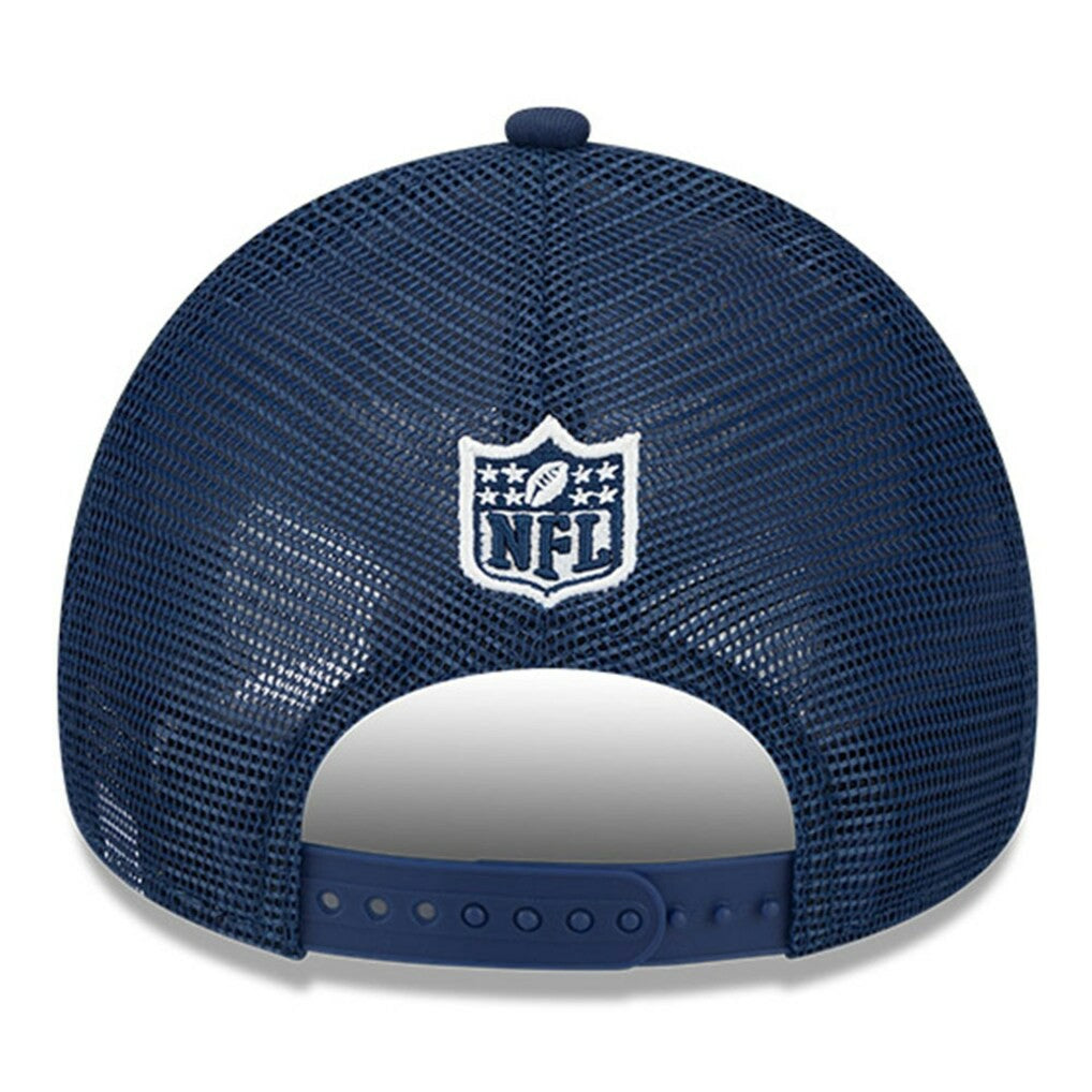 Dallas Cowboys New Era Youth 2024 Sideline Historic 9FORTY A-Frame Trucker Adjustable Hat Stone/Navy | NFL