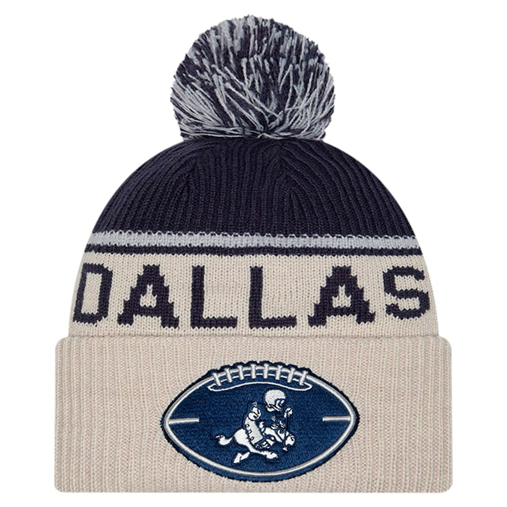 Dallas Cowboys New Era NFL Sideline Historic Cuffed Knit Hat with Pom
 Stone | NFL
