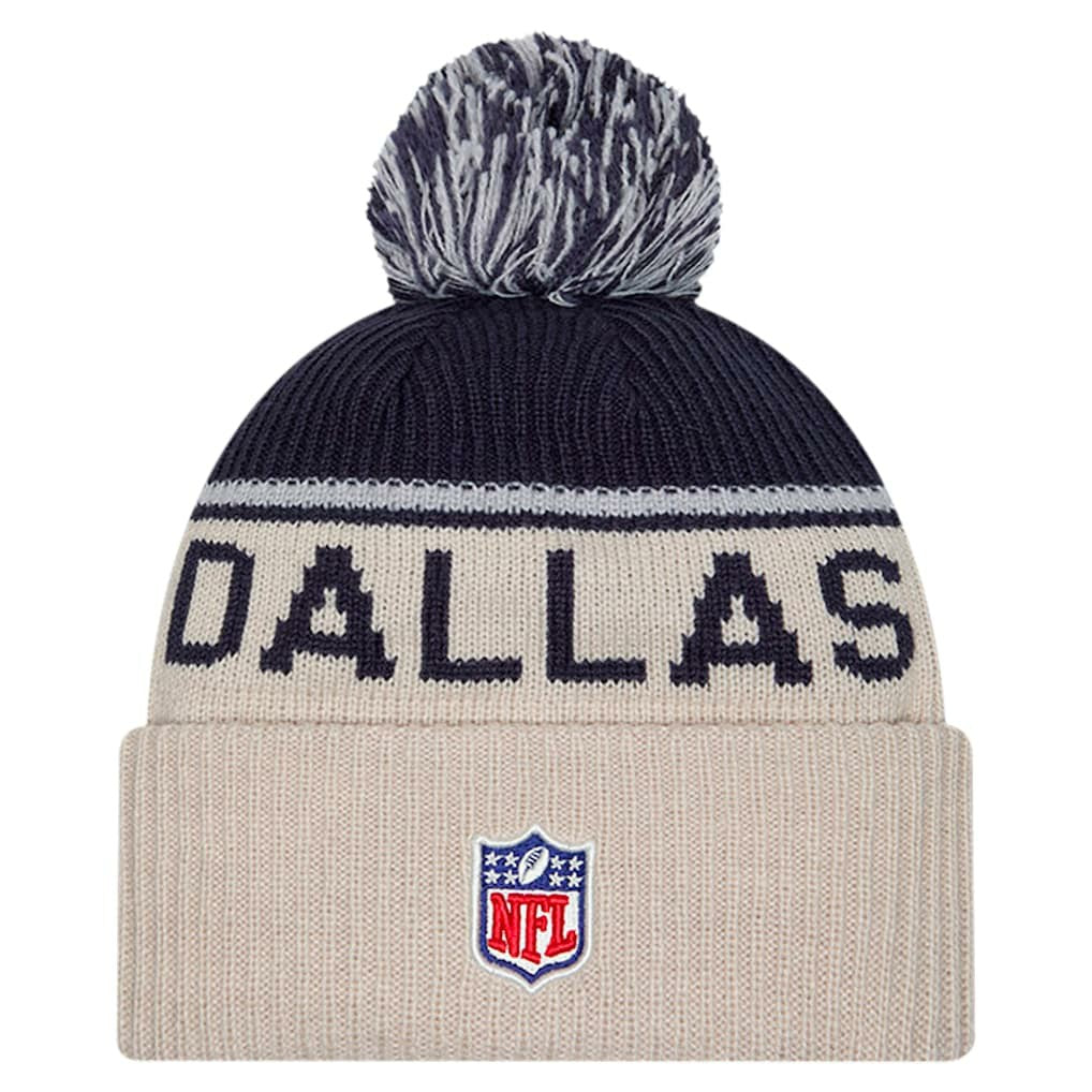 Dallas Cowboys New Era NFL Sideline Historic Cuffed Knit Hat with Pom
 Stone | NFL