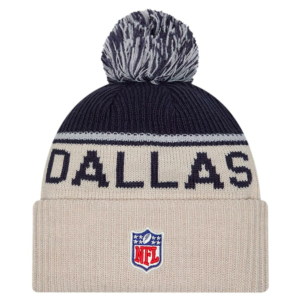 Dallas Cowboys New Era NFL Sideline Historic Cuffed Knit Hat with Pom
 Stone | NFL