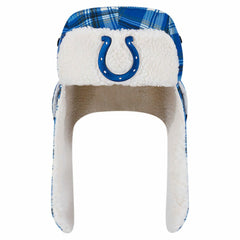 Indianapolis Colts New Era Sideline Plaid Sherpa Trapper Hat Royal | NFL