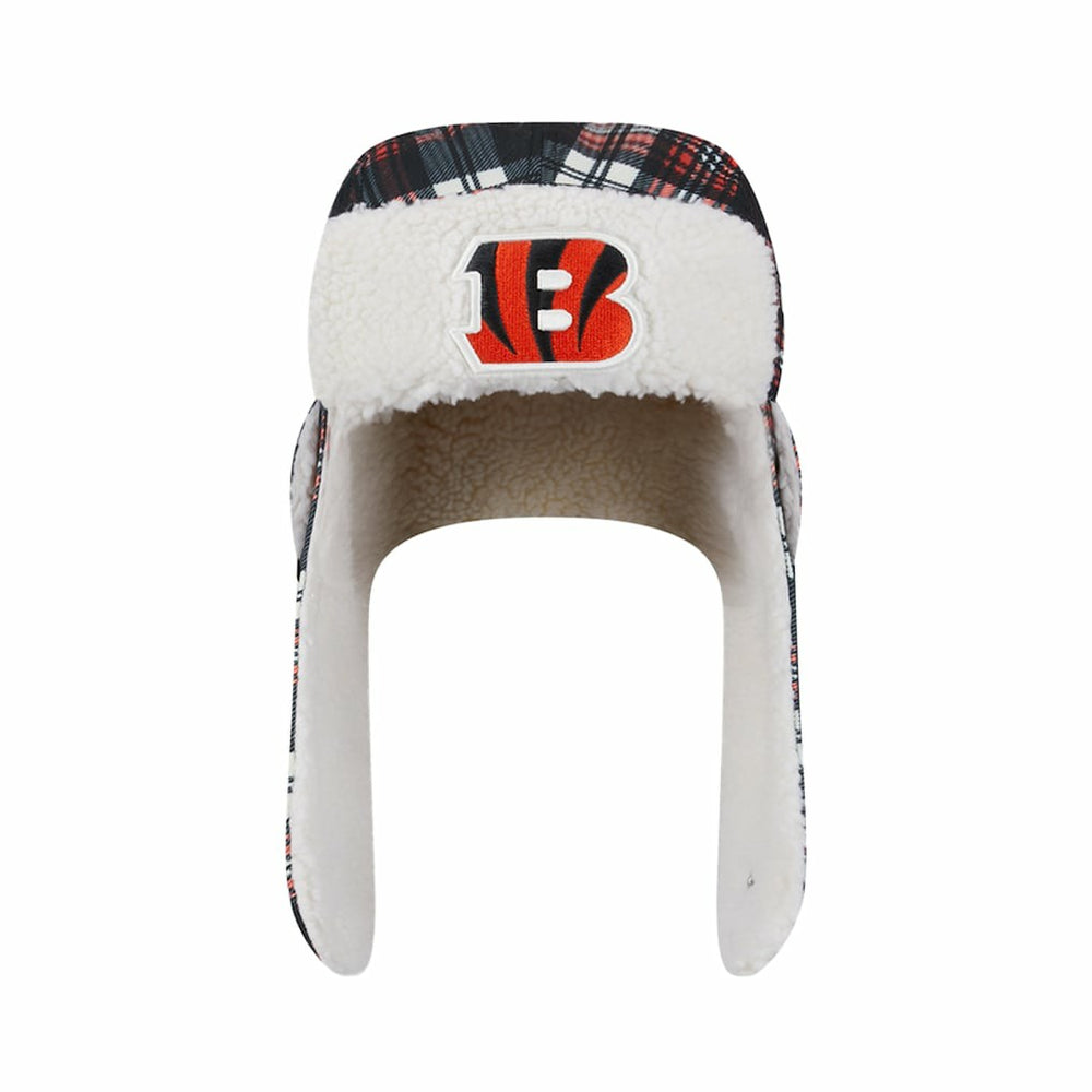 Cincinnati Bengals New Era Sideline Plaid Sherpa Trapper Hat Black | NFL