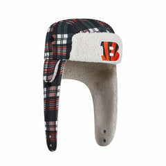 Cincinnati Bengals New Era Sideline Plaid Sherpa Trapper Hat Black | NFL
