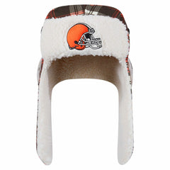 Cleveland Browns New Era Sideline Plaid Sherpa Trapper Hat Brown | NFL