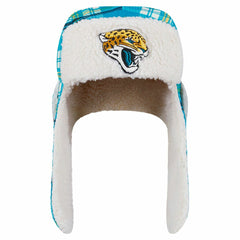 Jacksonville Jaguars New Era Sideline Plaid Sherpa Trapper Hat Teal | NFL