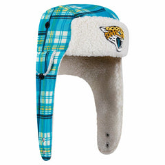 Jacksonville Jaguars New Era Sideline Plaid Sherpa Trapper Hat Teal | NFL