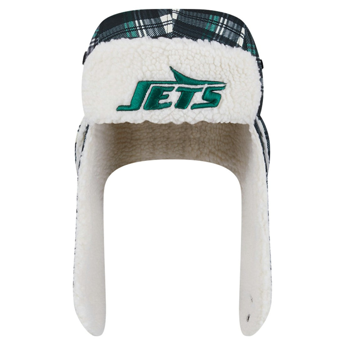 New York Jets New Era Sideline Plaid Sherpa Trapper Hat Black | NFL