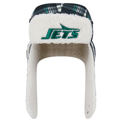 New York Jets New Era Sideline Plaid Sherpa Trapper Hat Black | NFL