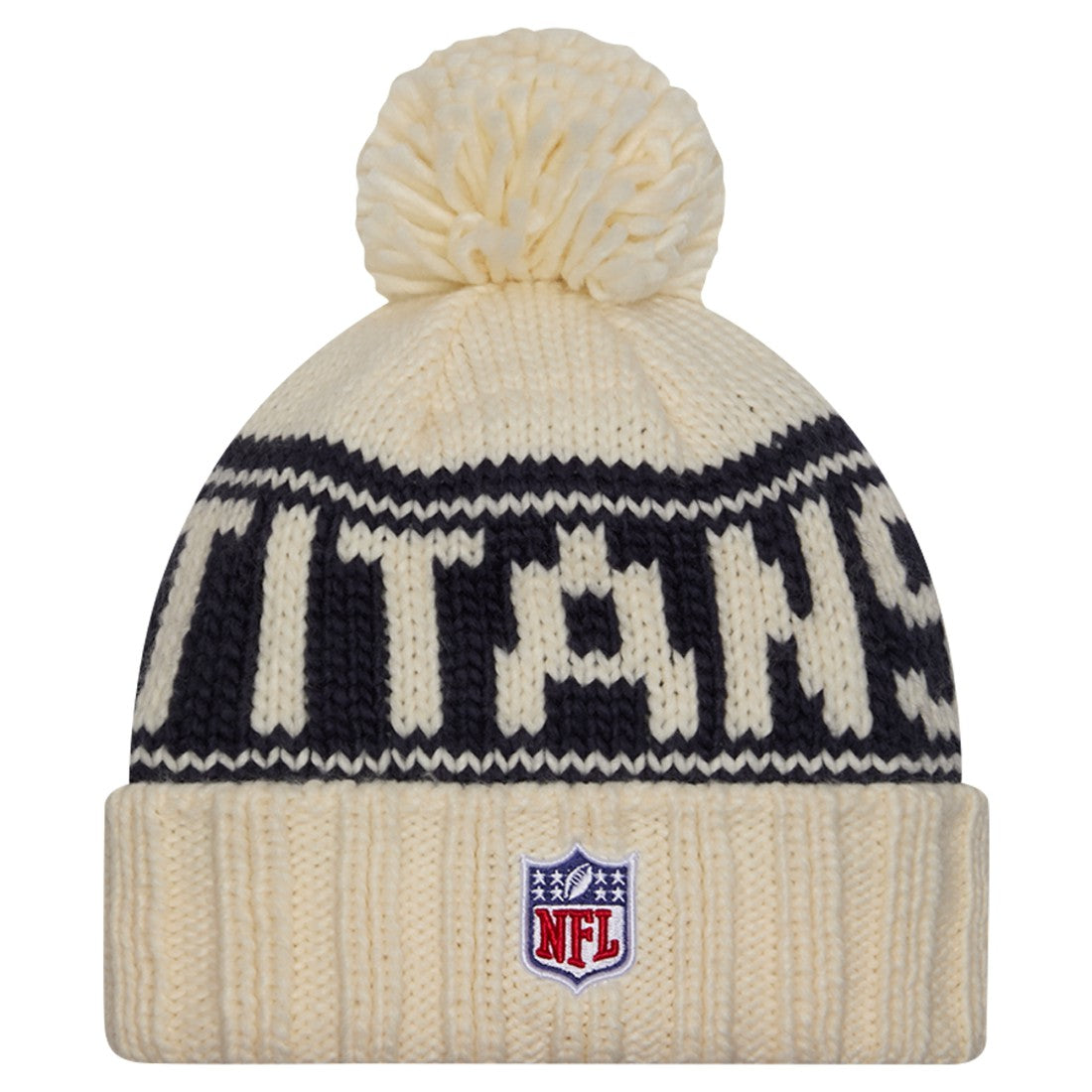 Tennessee Titans New Era Women's 2024 Sideline Cuffed Knit Hat with Pom Cream | NFL