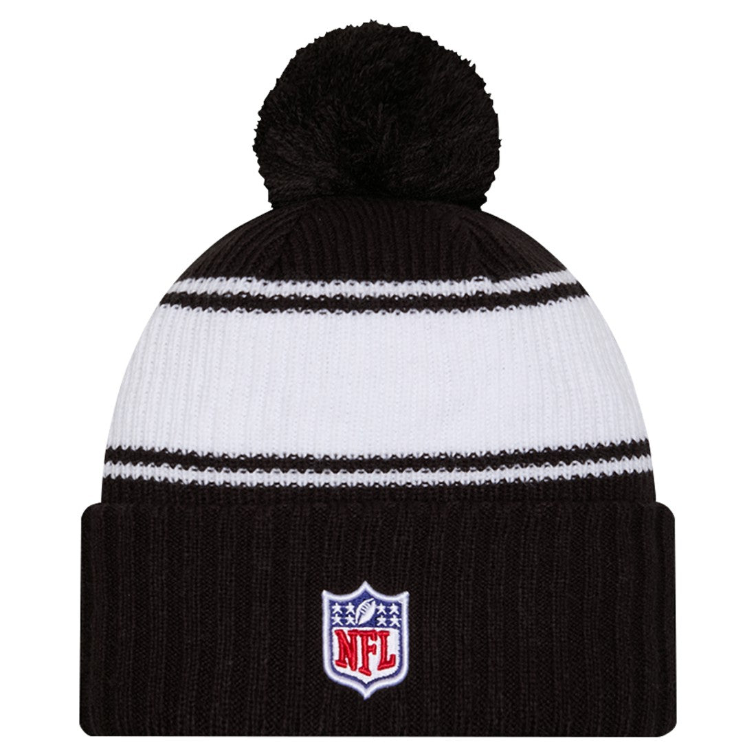 New York Jets New Era Youth 2024/25 Sideline Cuffed Knit Hat with Pom Black | NFL