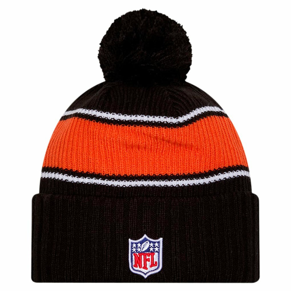 Cincinnati Bengals New Era Youth 2024 Sideline Sport Cuffed Knit Hat with Pom Black | NFL