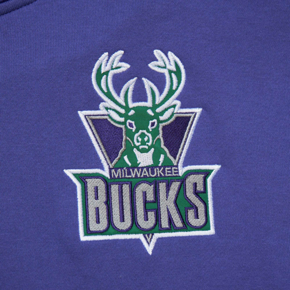 Milwaukee Bucks Team OG 2.0 Vintage Logo Fleece Pullover Hoodie Purple - NBA