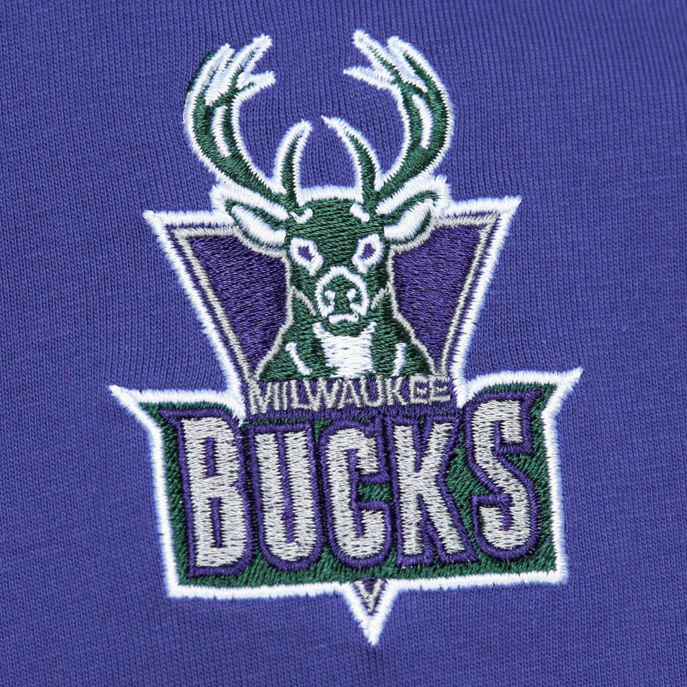 Milwaukee Bucks Hardwood Classics Team OG 2.0 Premium Vintage Logo T-Shirt Purple - NBA