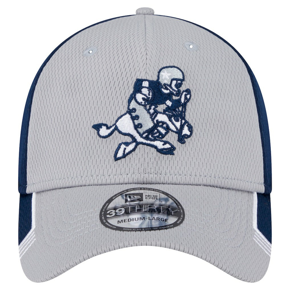 New Era Dallas Cowboys Gray Retro Joe Active Visor Trim 39THIRTY Flex Hat | NFL