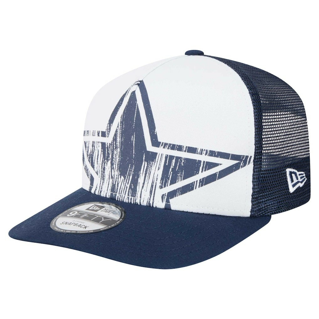 New Era Dallas Cowboys Distressed 9FIFTY A-Frame Snapback Hat White/Navy | NFL