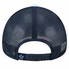Dallas Cowboys New Era Sport Night Color Block 9FORTY A-Frame Trucker Adjustable Hat White/Navy | NFL