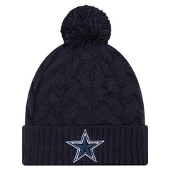 Dallas Cowboys New Era Women's Cable Knit Hat with Pom Navy | NFL