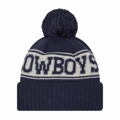 Dallas Cowboys New Era Retro Cuffed Knit Hat with Pom Navy | NFL