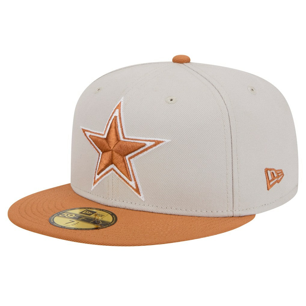 Dallas Cowboys New Era Two-Tone Color Pack 59FIFTY Fitted Hat Stone/Brown | NFL