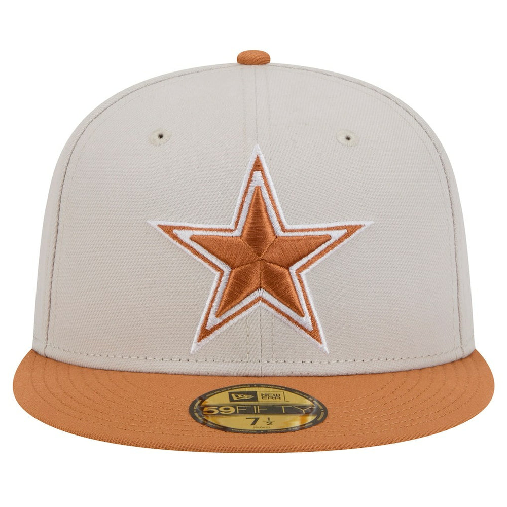Dallas Cowboys New Era Two-Tone Color Pack 59FIFTY Fitted Hat Stone/Brown | NFL