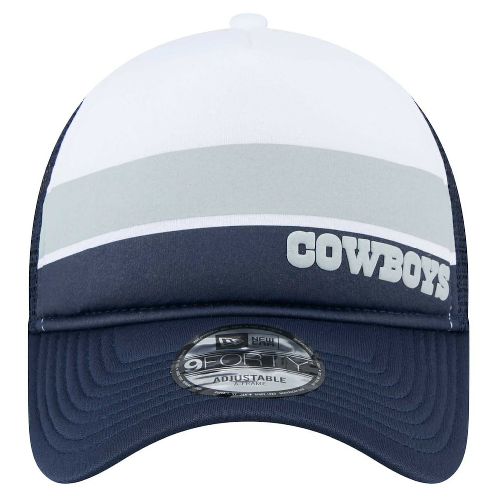 Dallas Cowboys New Era Youth Sport Night Color Block 9FORTY A-Frame Trucker Adjustable Hat White/Navy | NFL
