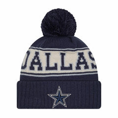 Dallas Cowboys New Era Youth Retro Cuffed Knit Hat with Pom Navy | NFL