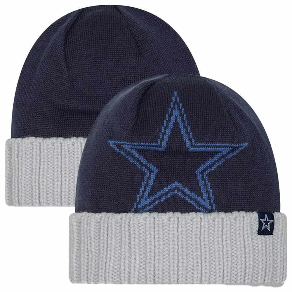 Dallas Cowboys New Era Youth Oversize Cuffed Knit Hat Navy | NFL