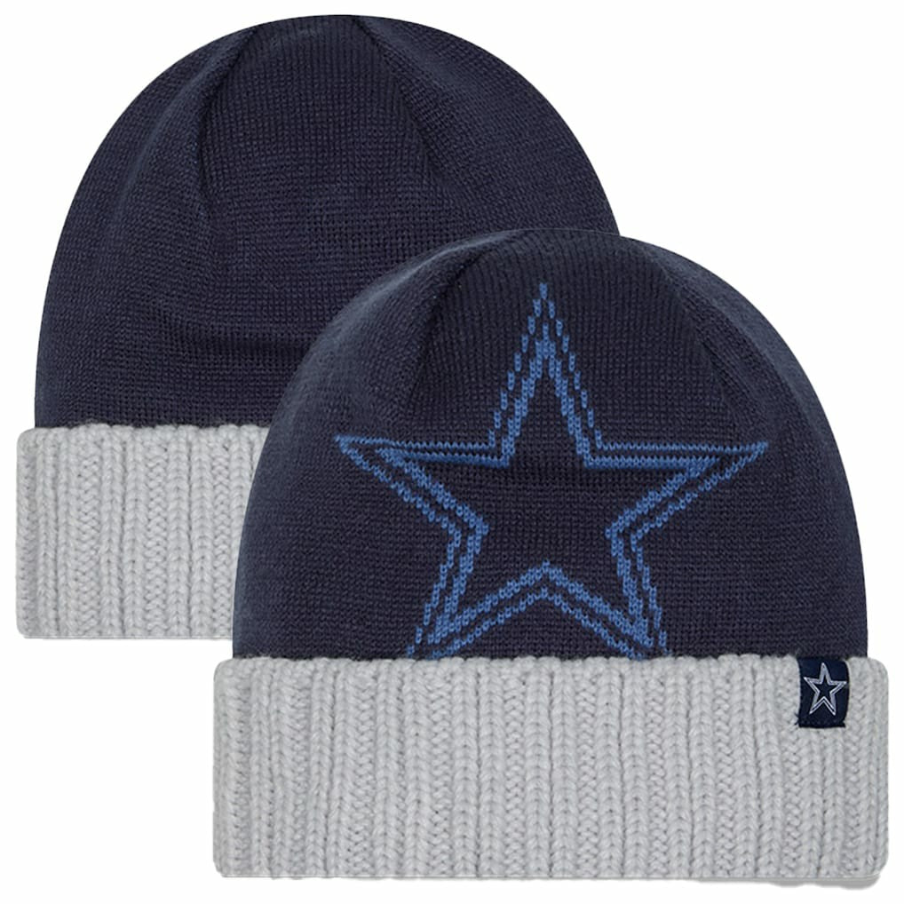 Dallas Cowboys New Era Youth Oversize Cuffed Knit Hat Navy | NFL