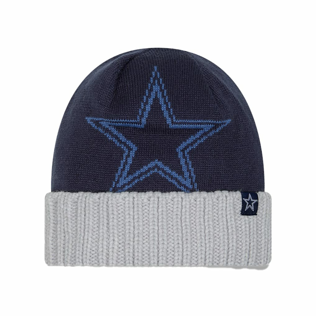 Dallas Cowboys New Era Youth Oversize Cuffed Knit Hat Navy | NFL