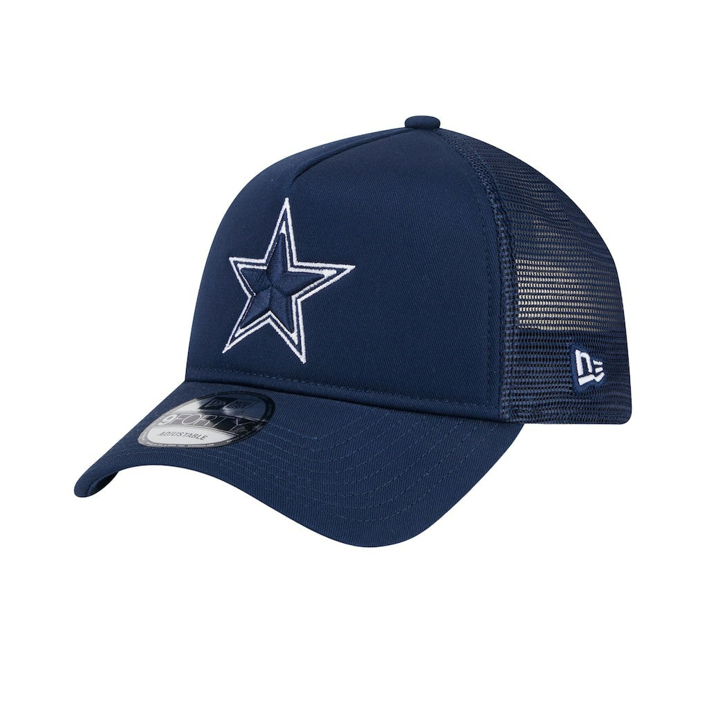 Dallas Cowboys New Era Main A-Frame Trucker 9FORTY Adjustable Hat Navy | NFL