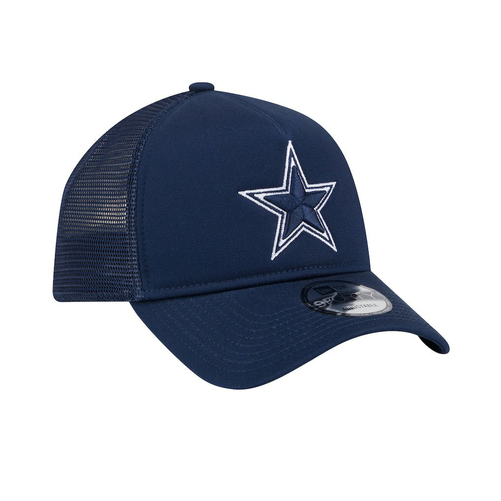 Dallas Cowboys New Era Main A-Frame Trucker 9FORTY Adjustable Hat Navy | NFL