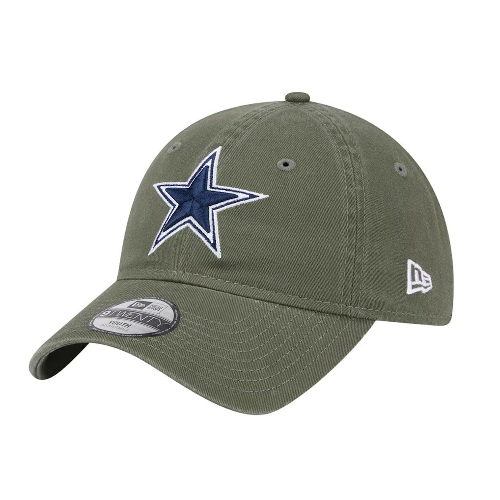 Dallas Cowboys New Era Youth Main 9TWENTY Adjustable Hat Olive | NFL