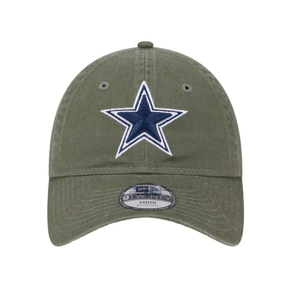 Dallas Cowboys New Era Youth Main 9TWENTY Adjustable Hat Olive | NFL