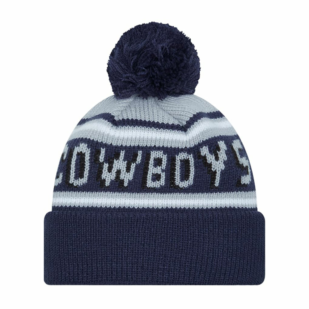 Dallas Cowboys New Era Preschool Main Wordmark Cuffed Knit Hat with Pom Navy | NFL