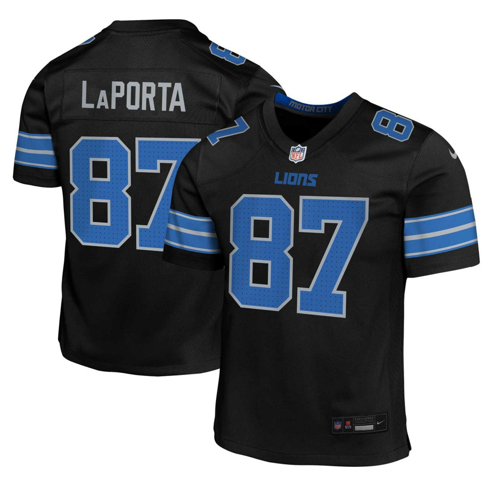 Sam LaPorta Detroit Lions Youth Game Jersey Black | Nike for Sale