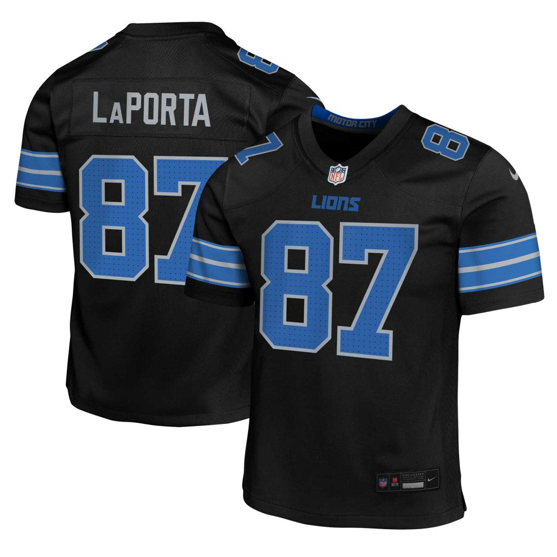 Sam LaPorta Detroit Lions Youth Game Jersey Black | Nike for Sale