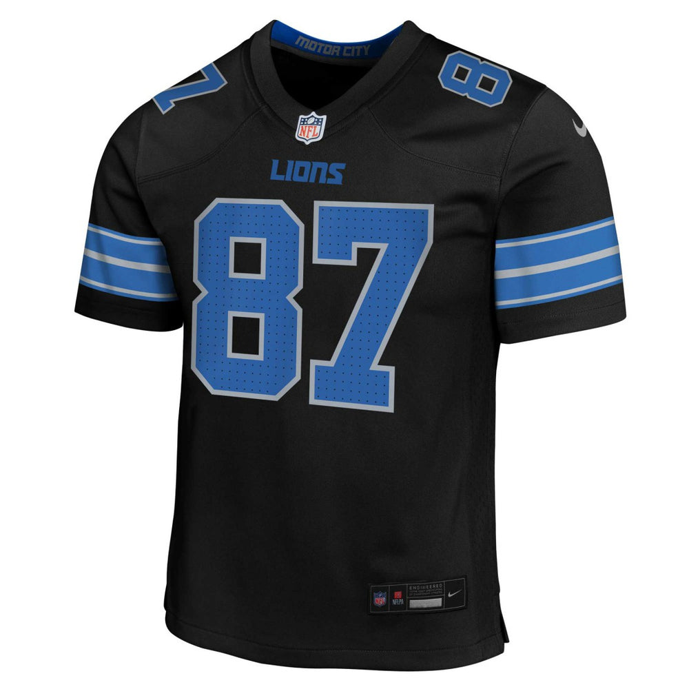 Sam LaPorta Detroit Lions Youth Game Jersey Black | Nike for Sale
