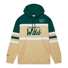 Minnesota Wild Mitchell & Ness Head Coach Pullover Hoodie - Cream/Green - NHL