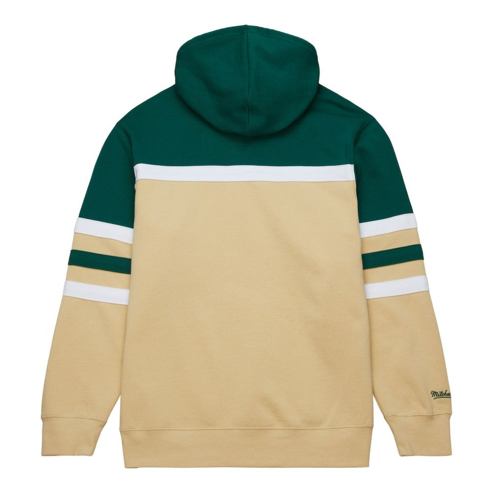 Minnesota Wild Mitchell & Ness Head Coach Pullover Hoodie - Cream/Green - NHL