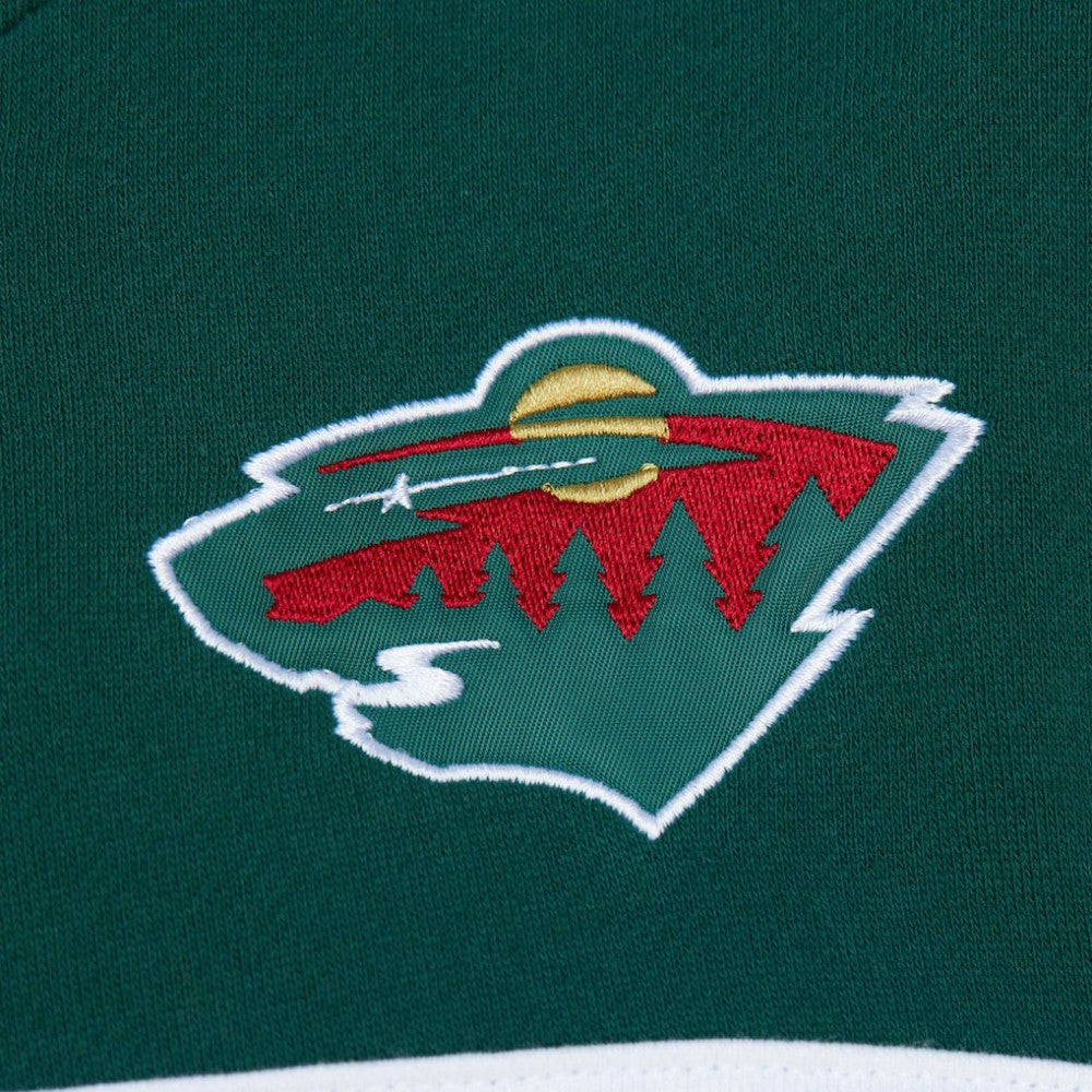 Minnesota Wild Mitchell & Ness Head Coach Pullover Hoodie - Cream/Green - NHL