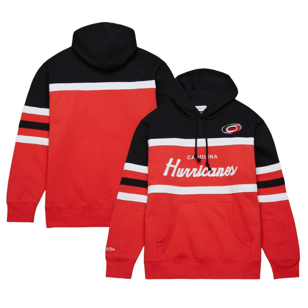 Carolina Hurricanes Mitchell & Ness Head Coach Pullover Hoodie - Red/Black - NHL