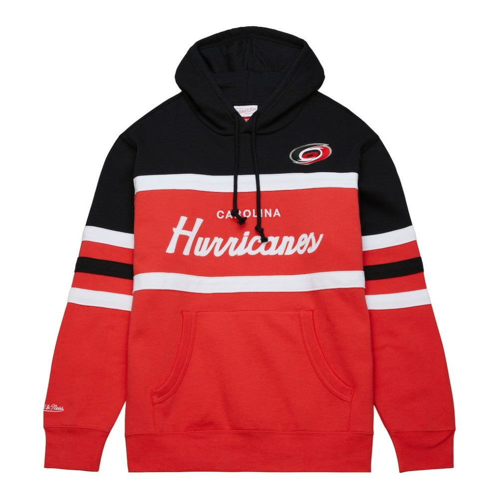 Carolina Hurricanes Mitchell & Ness Head Coach Pullover Hoodie - Red/Black - NHL